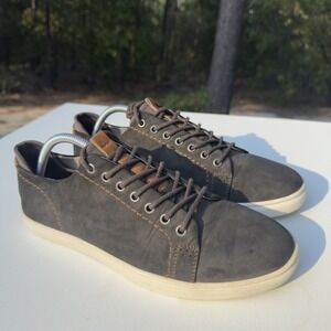 Unlisted by Kenneth Cole Shoes Mens 9 Black Brown Sneakers Suede Low Top Casual